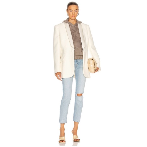 Re/Done 90's High Rise Ankle Crop Jeans Worn Light Blue